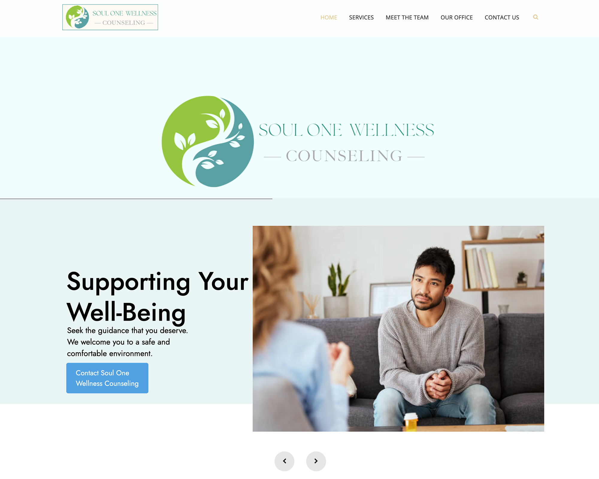 Soul One Wellness homepage